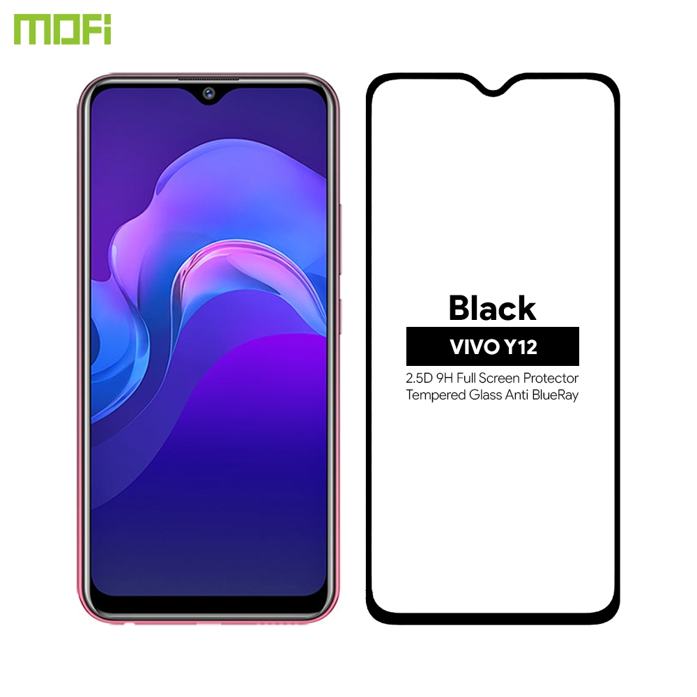 MOFI Vivo Y12 2.5D 9H Full Screen Protector Tempered Glass Anti BlueRay BLACK