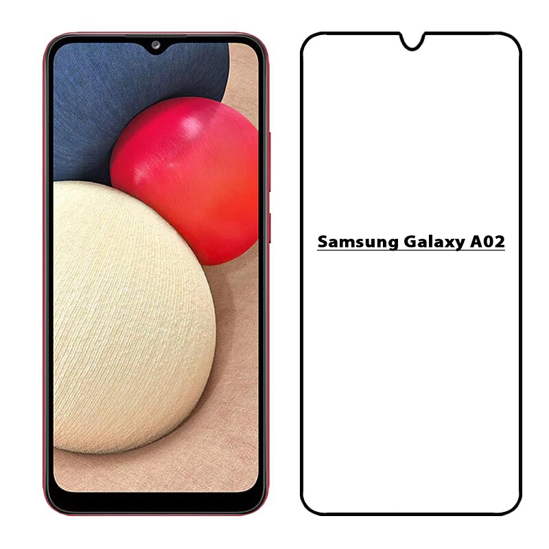 MOFI Premium Tempered Glass for Samsung A02 Full Coverage Screen Protector 2.5D 9H - BLACK