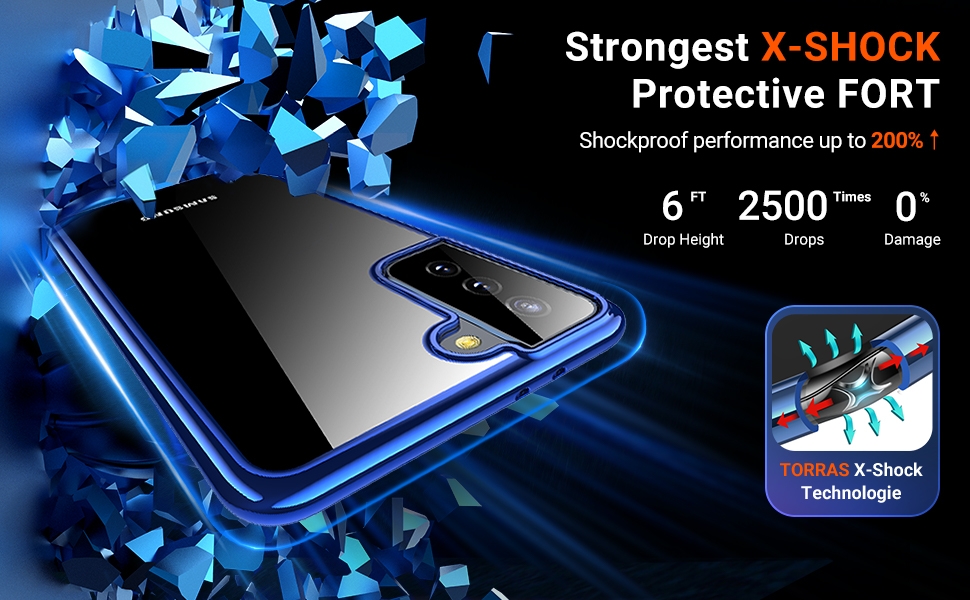 TORRAS Crystal Clear Series Phone Case for Samsung Galaxy S21 Plus - Blue (XOO2P9S6N3)