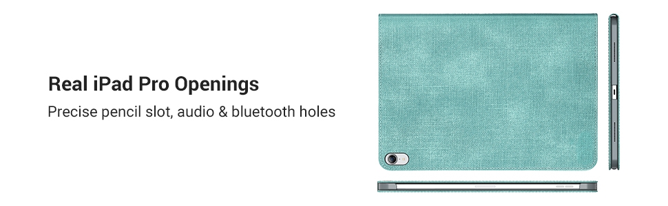 TORRAS iPad Pro 11 inch Case 2018, Slim Fit Folding Folio Case with Multiple Viewing Angles Stand, [iPad Pencil Pairing& Charging Friendly] Protective Smart Leather Cover-Auto Wake/Sleep-Mint