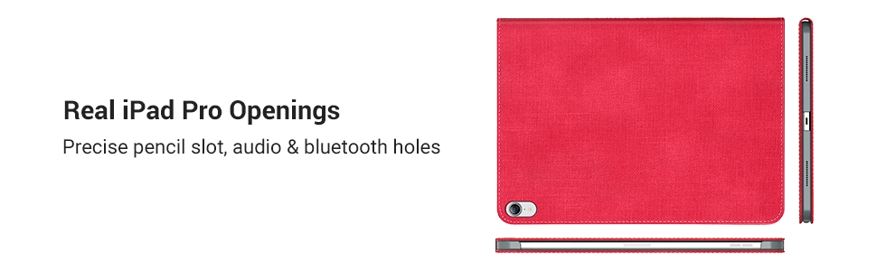 TORRAS iPad Pro 11 inch Case 2018, Slim Fit Folding Folio Case with Multiple Viewing Angles Stand, [iPad Pencil Pairing& Charging Friendly] Protective Smart Leather Cover-Auto Wake/Sleep-Red