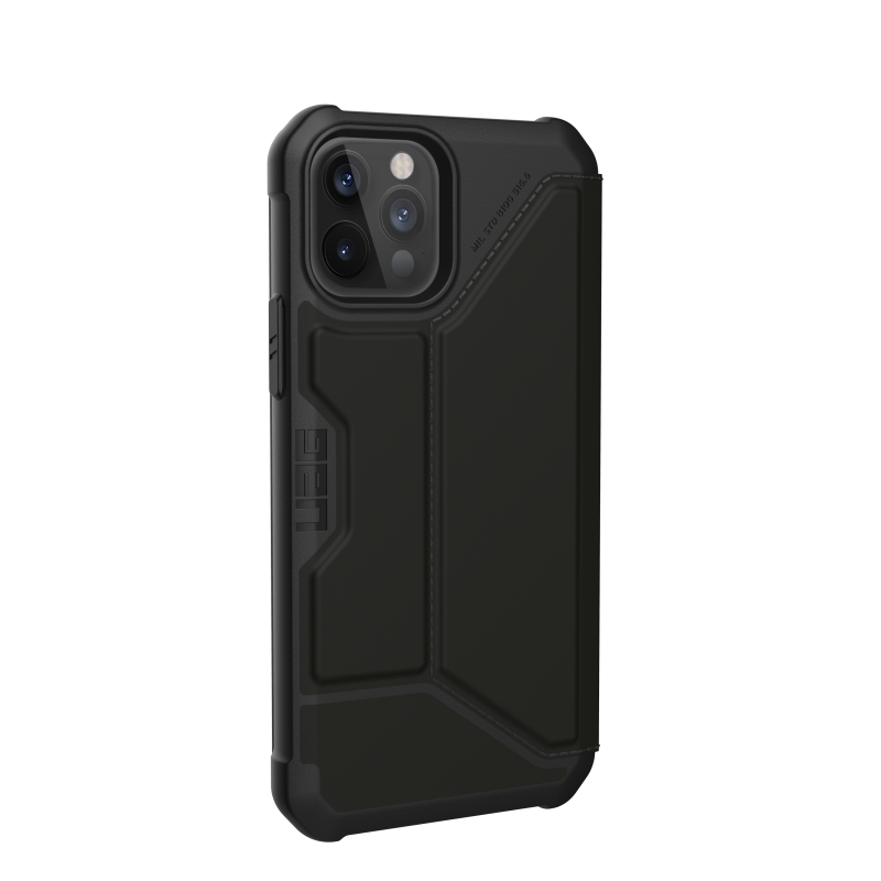 UAG iPhone 12/12 Pro (6.1) Metropolis Phone Case - LTHR ARMR Black - 812451036985