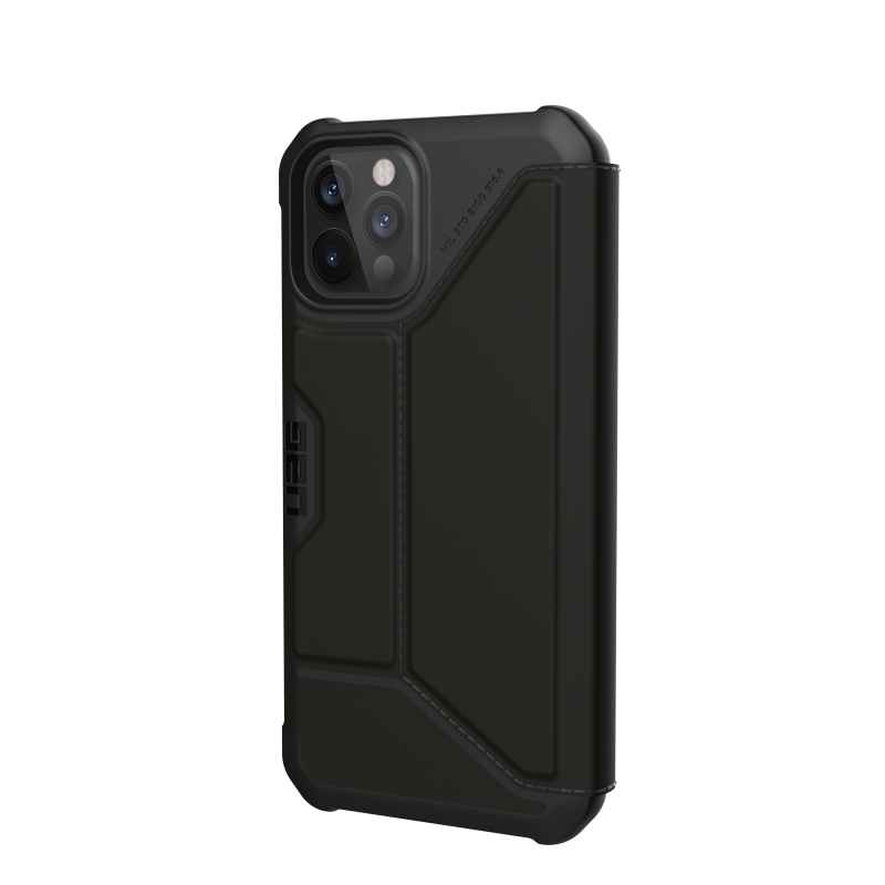 UAG iPhone 12/12 Pro (6.1) Metropolis Phone Case - LTHR ARMR Black - 812451036985