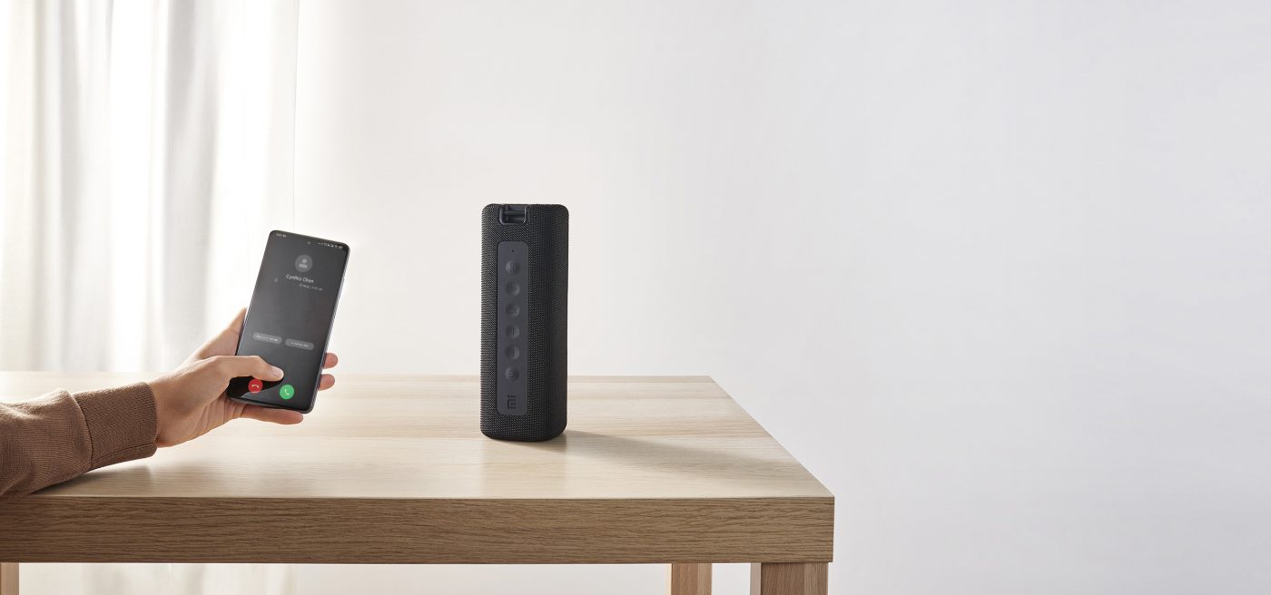 Xiaomi Mi Portable Wireless speaker Bluetooth, 16 watts, IPX7 waterproof Outdoor use, TWS, 13 hours of play time, built-in microphone, Dustproof &ndash; Black