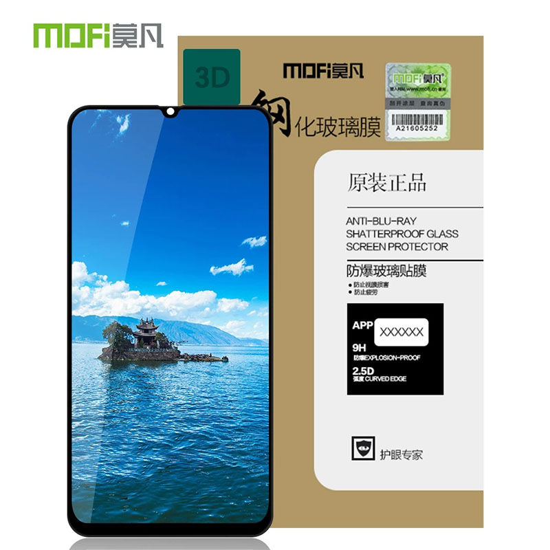 MOFI Premium Tempered Glass for Samsung A50 Full Coverage Screen Protector 2.5D 9H - BLACK
