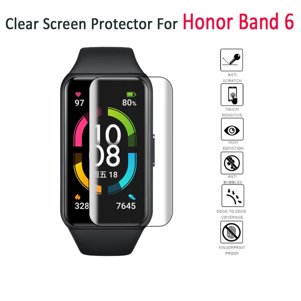 Huawei Band 6 / 6 Pro Protector Hydrogel Films Anti-fingerprint HD Clear Full Cover (Pack of 2)