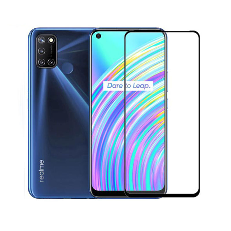 MOFI Premium Tempered Glass for Realme C17 Full Coverage Screen Protector 2.5D 9H &ndash; BLACK
