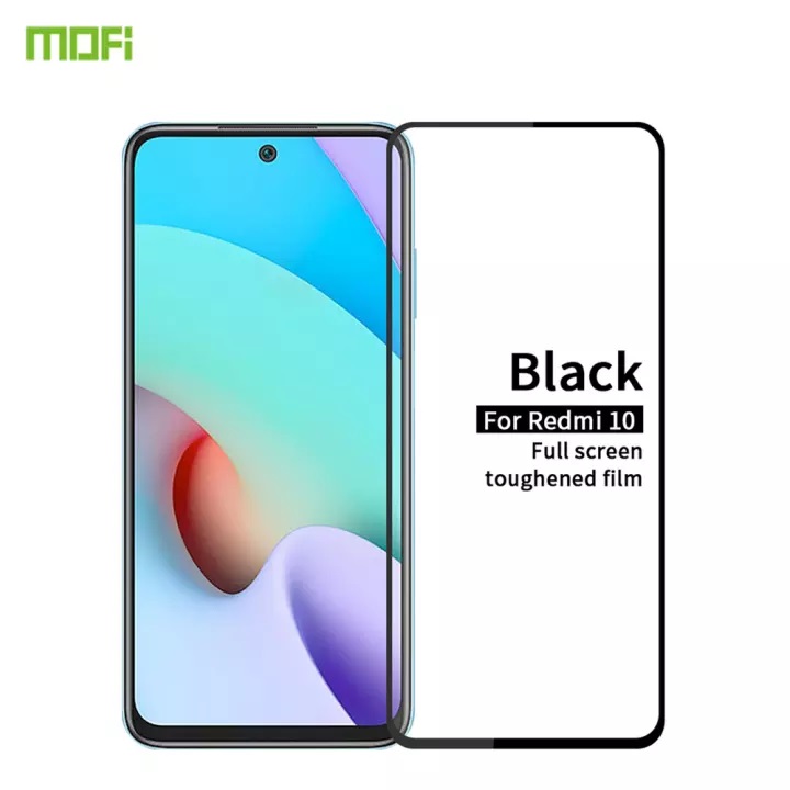 MOFI Premium Tempered Glass for Redmi 10 Full Coverage Screen Protector 2.5D 9H &ndash; BLACK