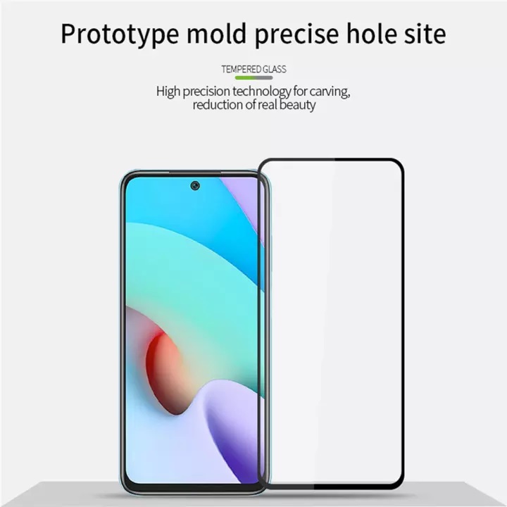 MOFI Premium Tempered Glass for Redmi 10 Full Coverage Screen Protector 2.5D 9H &ndash; BLACK