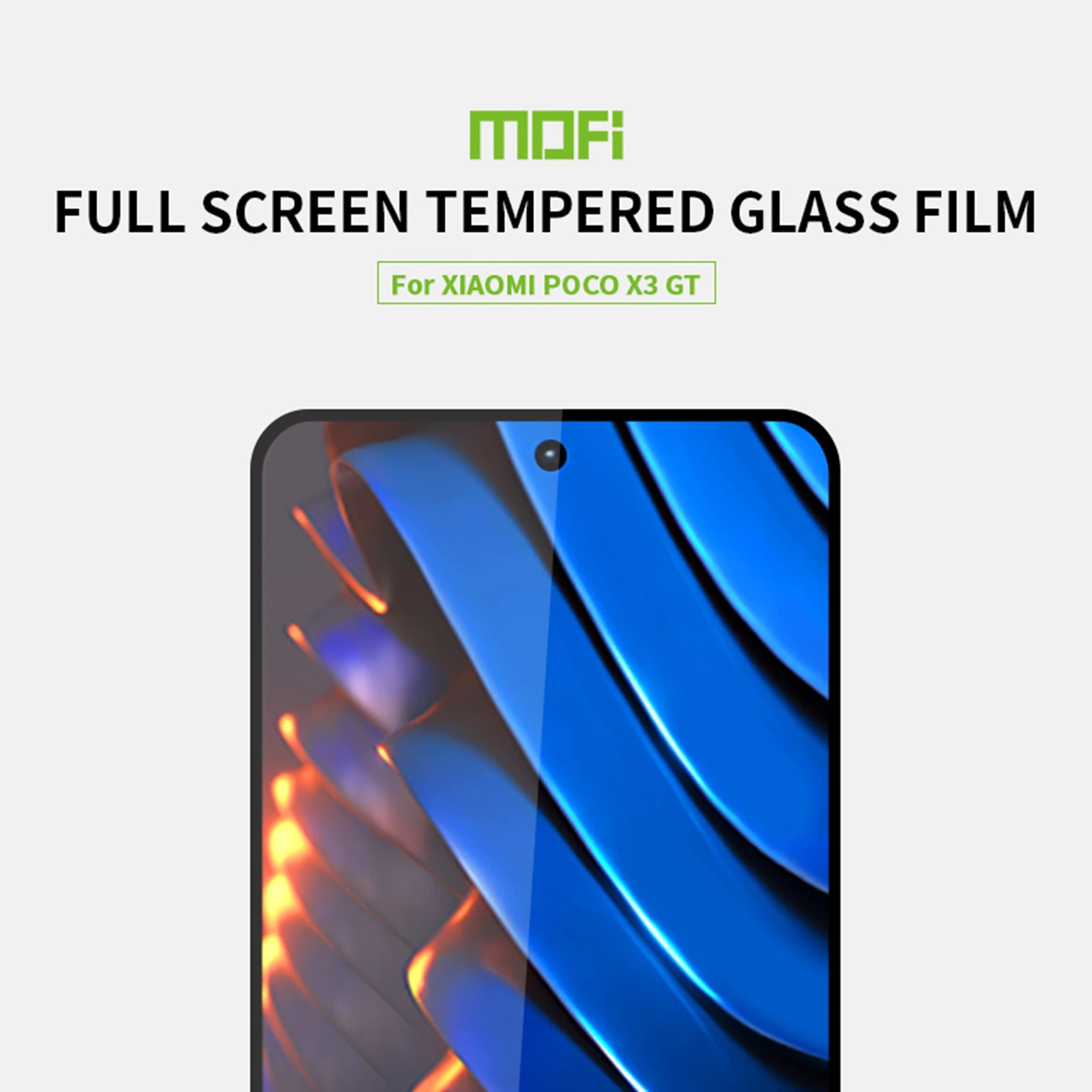 MOFI Xiaomi Poco X3 GT 2.5D 9H Full Screen Protector Tempered Glass Anti BlueRay &ndash; BLACK
