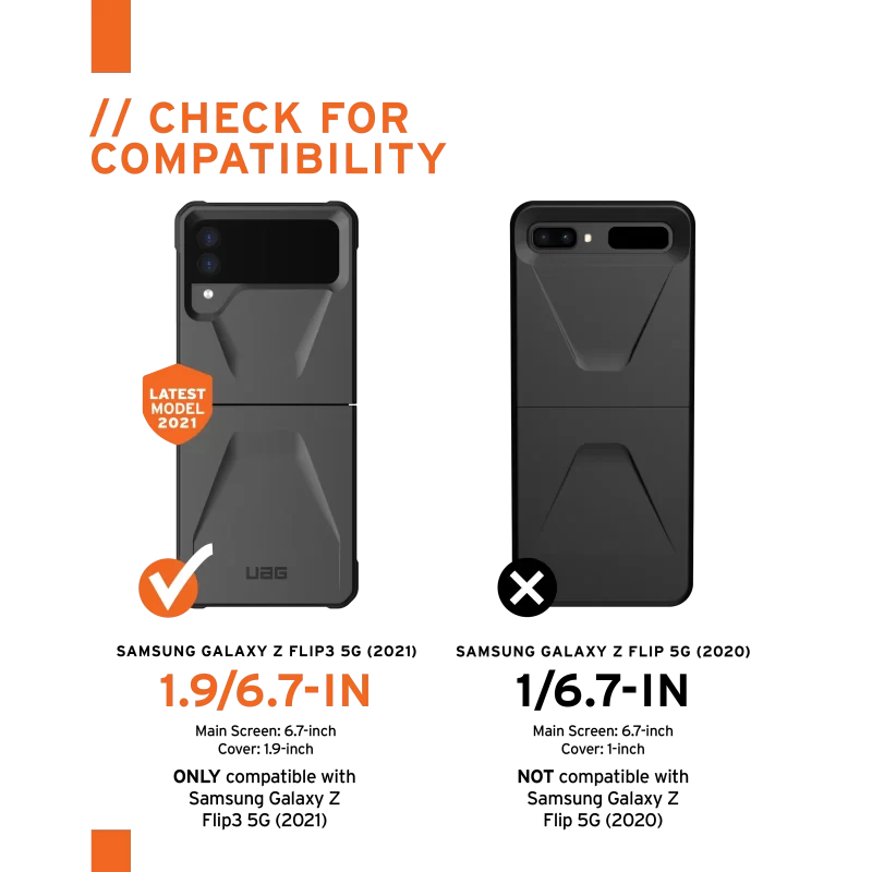 UAG Samsung Galaxy Z Flip 3 Civilian- Black - 810070362409