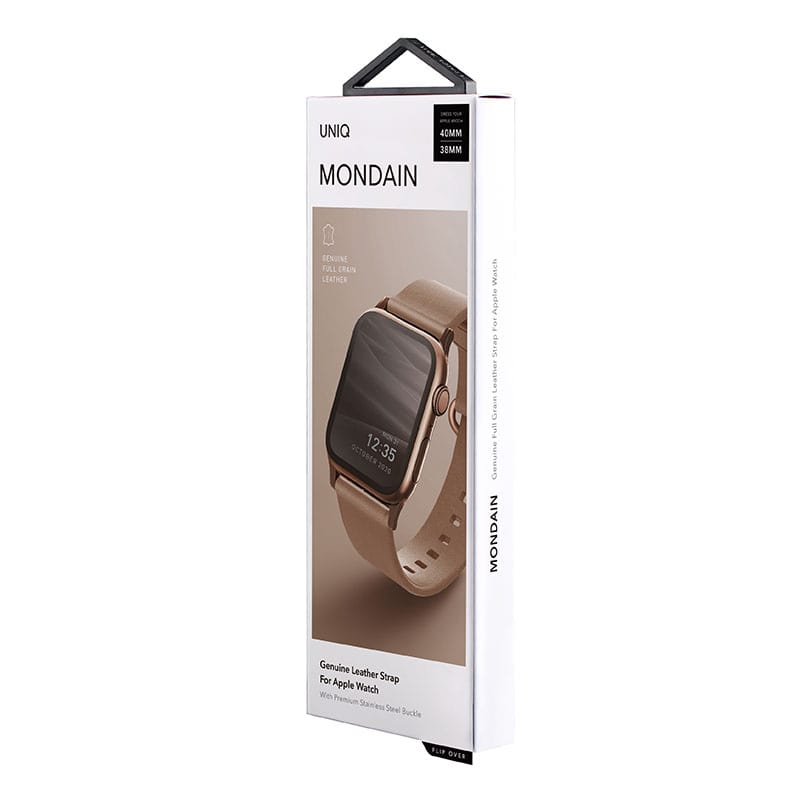 UNIQ MONDAIN For Apple Watch Series 1-8 SE/SE2  Genuine Leather Strap (40/41/38MM) - Coral (Pink)