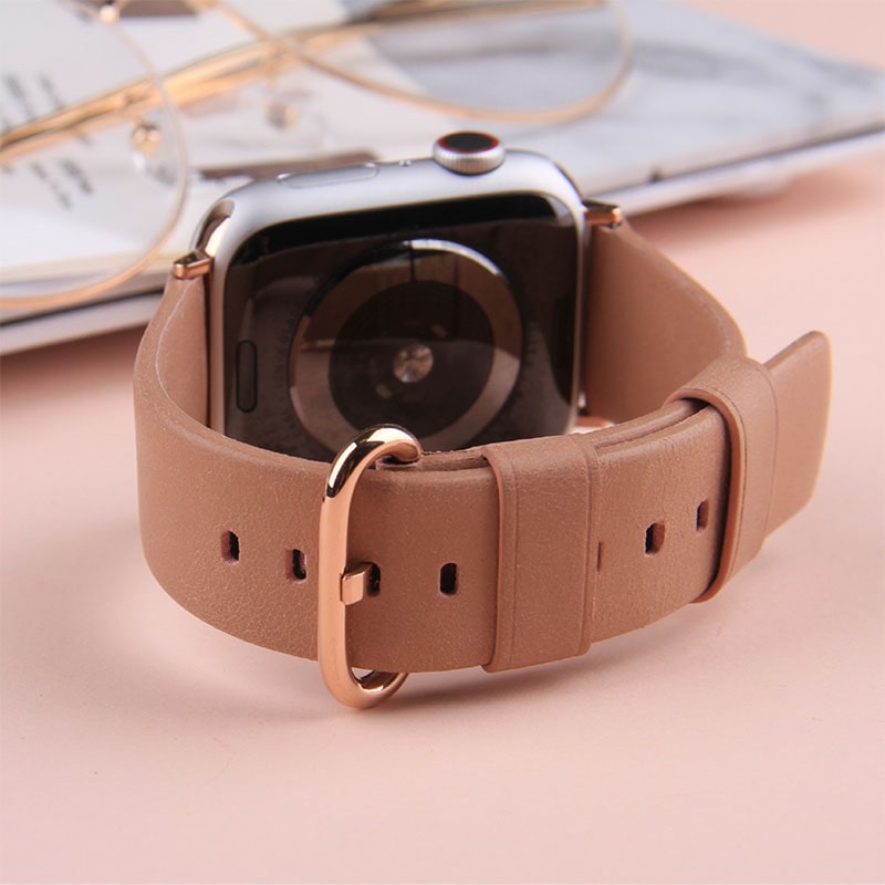 UNIQ MONDAIN For Apple Watch Series 1-8 SE/SE2  Genuine Leather Strap (40/41/38MM) - Coral (Pink)