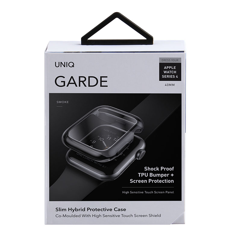 UNIQ GARDE HYBRID Apple Watch Series 4/5/6/SE/SE2 Case with Screen Protection (40MM) - Smoked (Tinted Grey)