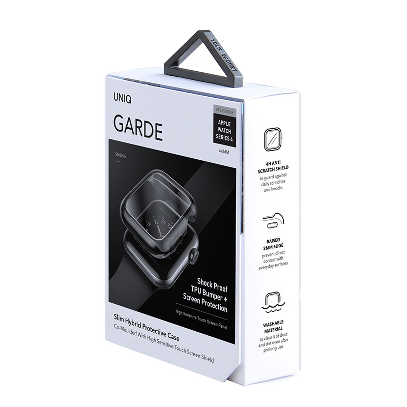 UNIQ GARDE HYBRID Apple Watch Series 4/5/6/SE1 & 2 Case with Screen Protection (44MM) - Smoked (Tinted Grey)