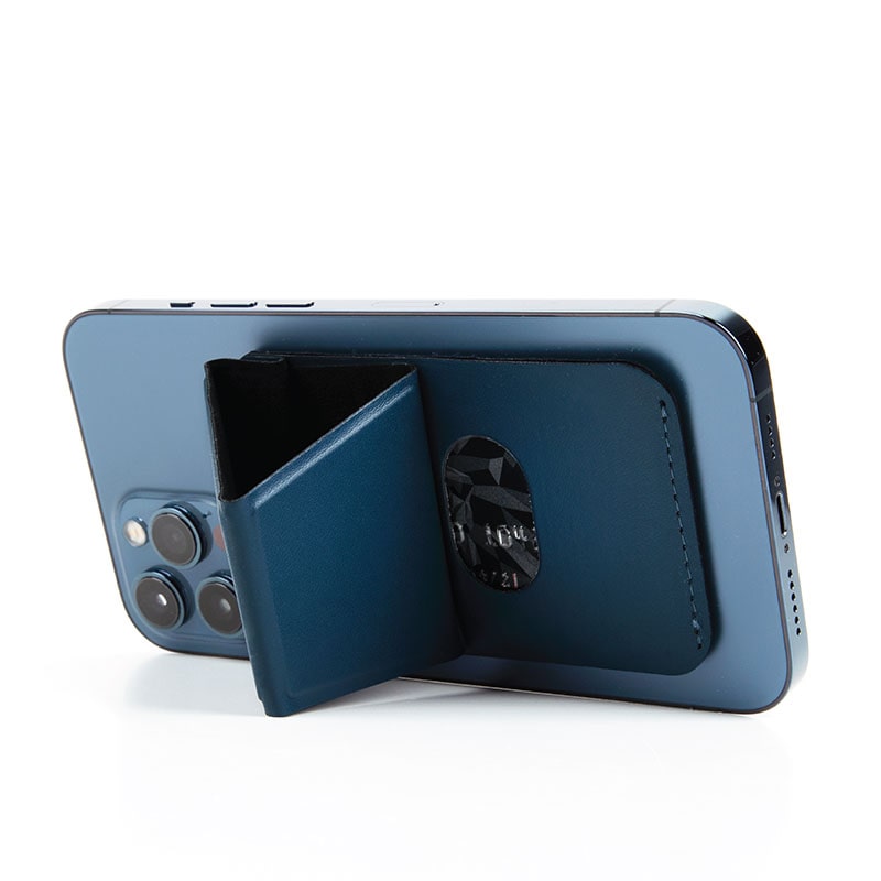UNIQ LYFT Magnetic Snap - On Stand and Card Holder for Phone - Nautical (BLUE)