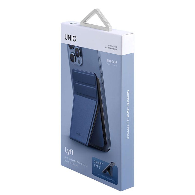 UNIQ LYFT Magnetic Snap - On Stand and Card Holder for Phone - Nautical (BLUE)