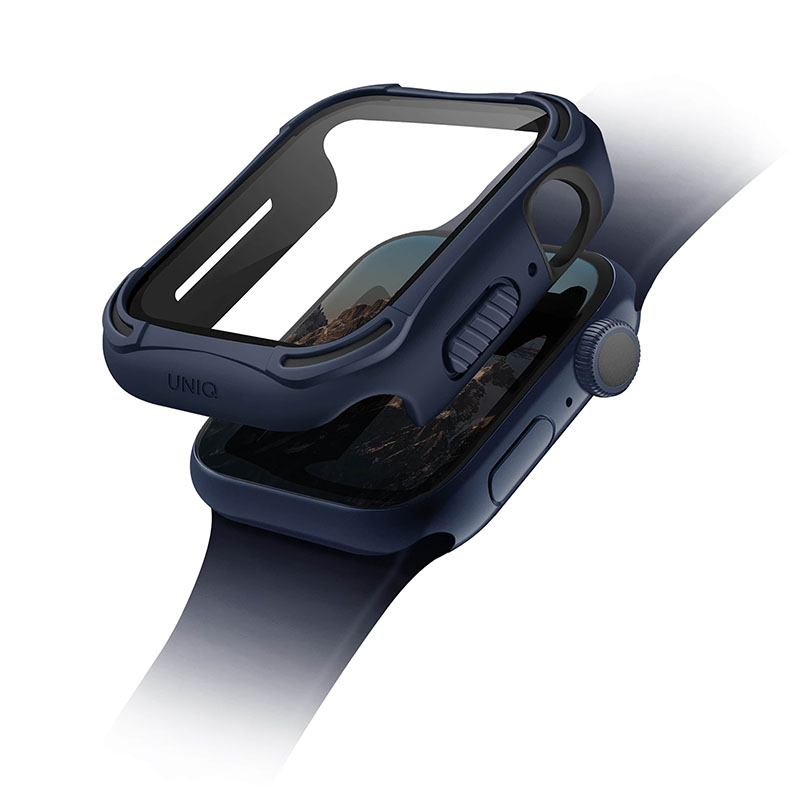 UNIQ TORRES Watch Case with Tempered Glass Screen Protection for Apple Watch Series 1-6 & SE 44MM - Nautical Blue