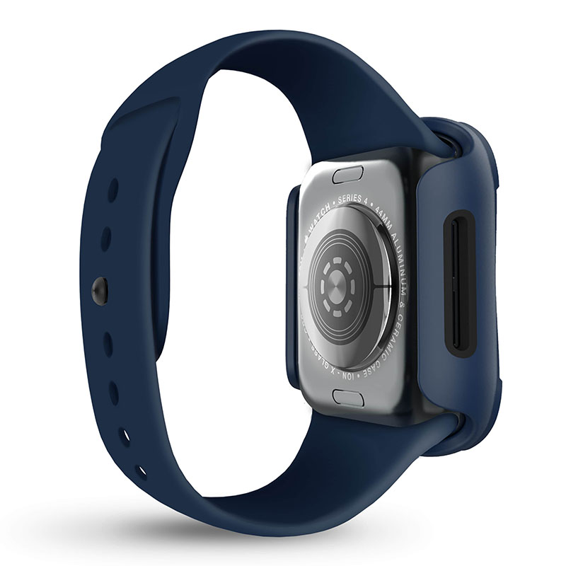 UNIQ TORRES Watch Case with Tempered Glass Screen Protection for Apple Watch Series 1-6 & SE 44MM - Nautical Blue
