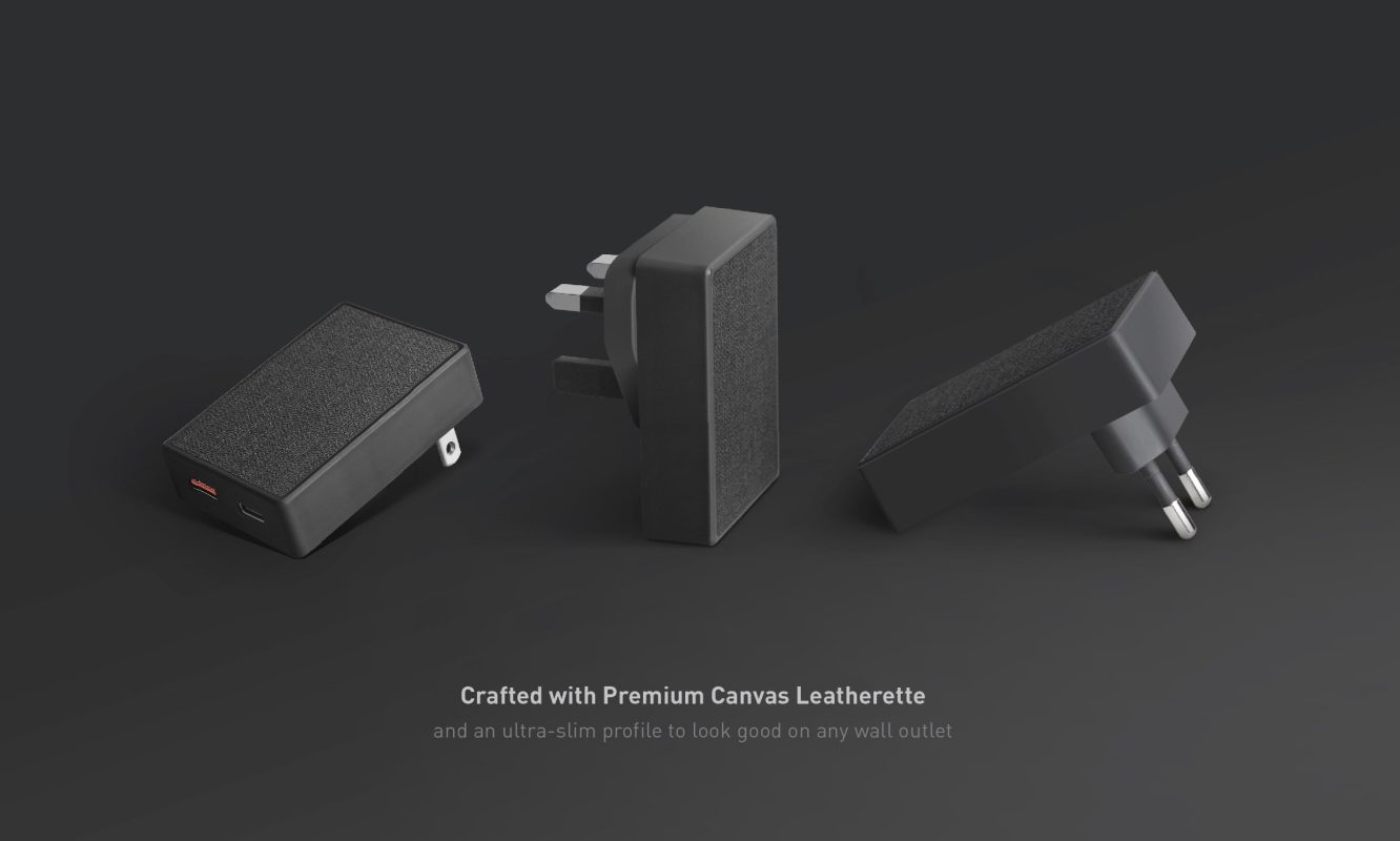 UNIQ VOTRE SLIM DUO USB C + USB A 20W Wall Charger (EU) - Charcoal (Black)