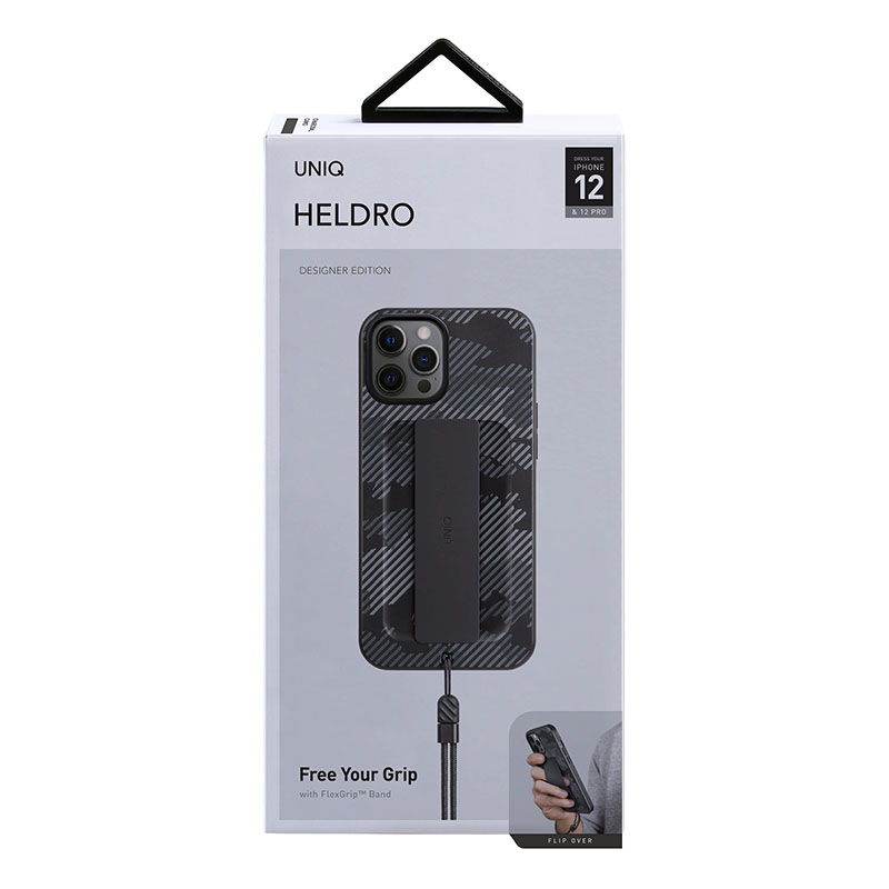 UNIQ HYBRID iPhone 12 PRO Max Heldro Designer Edition Antimicrobial Phone Case - (Charcoal Camo)