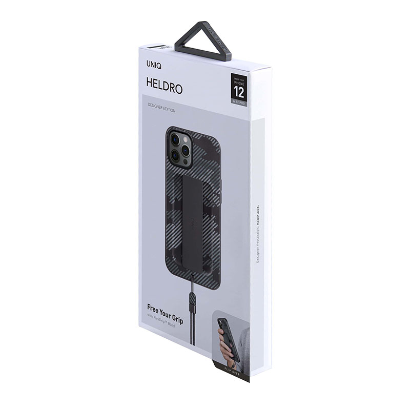 UNIQ HYBRID iPhone 12 PRO Max Heldro Designer Edition Antimicrobial Phone Case - (Charcoal Camo)