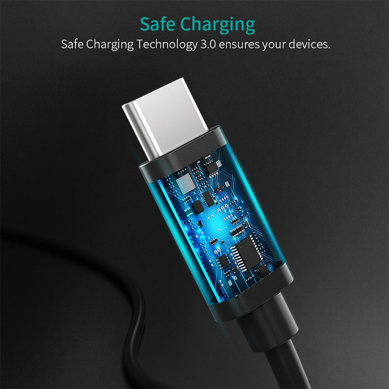 Choetech 3A USB-C To USB-C Cable 3.3ft (1m) - Black - CC0002