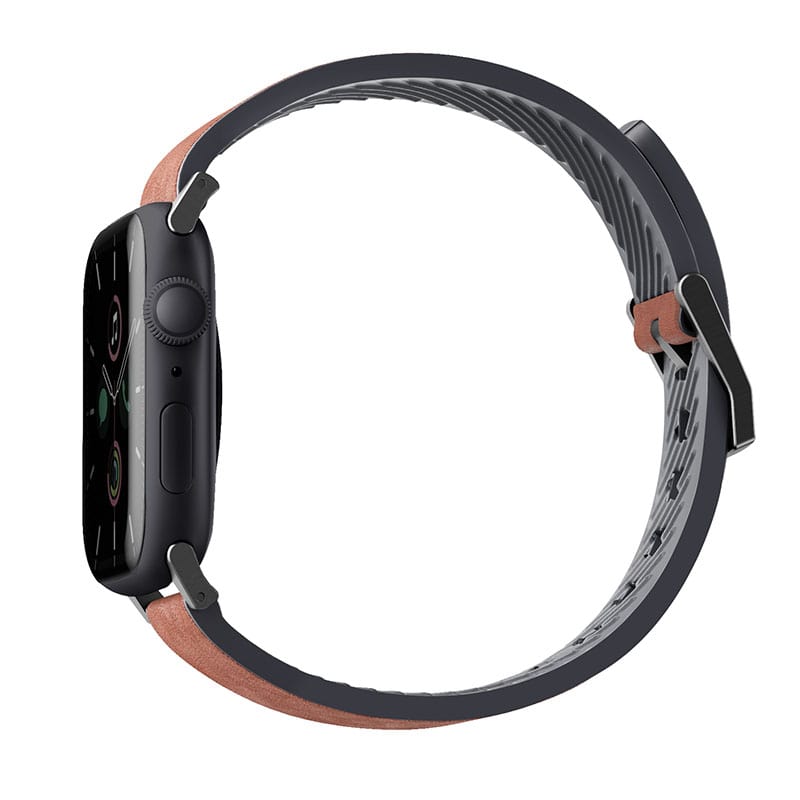 UNIQ STRADEN Genuine Leather Hybrid Apple Watch Strap for Series 1-10, SE/SE2 & Ultra/2 (49/45/44/46MM) - Toffee (Brown)
