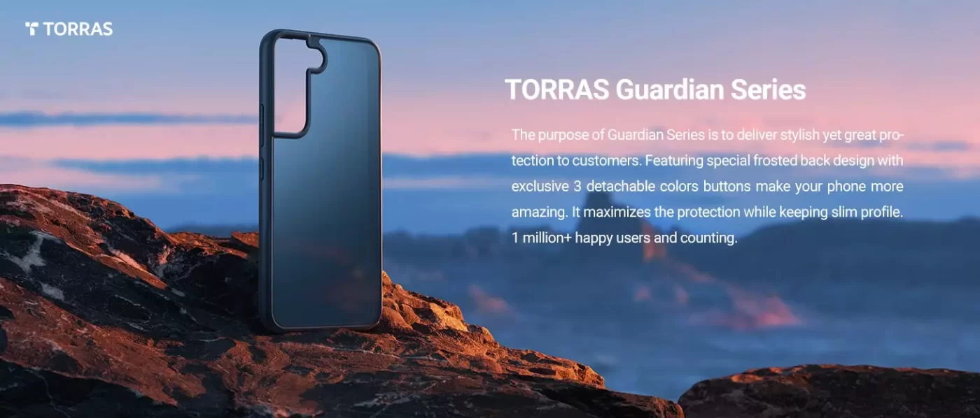 Torras Guardian Series Phone Case For Samsung Galaxy S22 Plus Case - Black