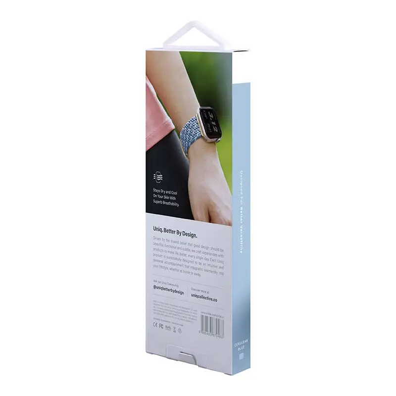 UNIQ Aspen Designer Edition Braided Apple Watch Strap for Series 1-10 SE/SE2  41/40/42mm - Cerulean Blue