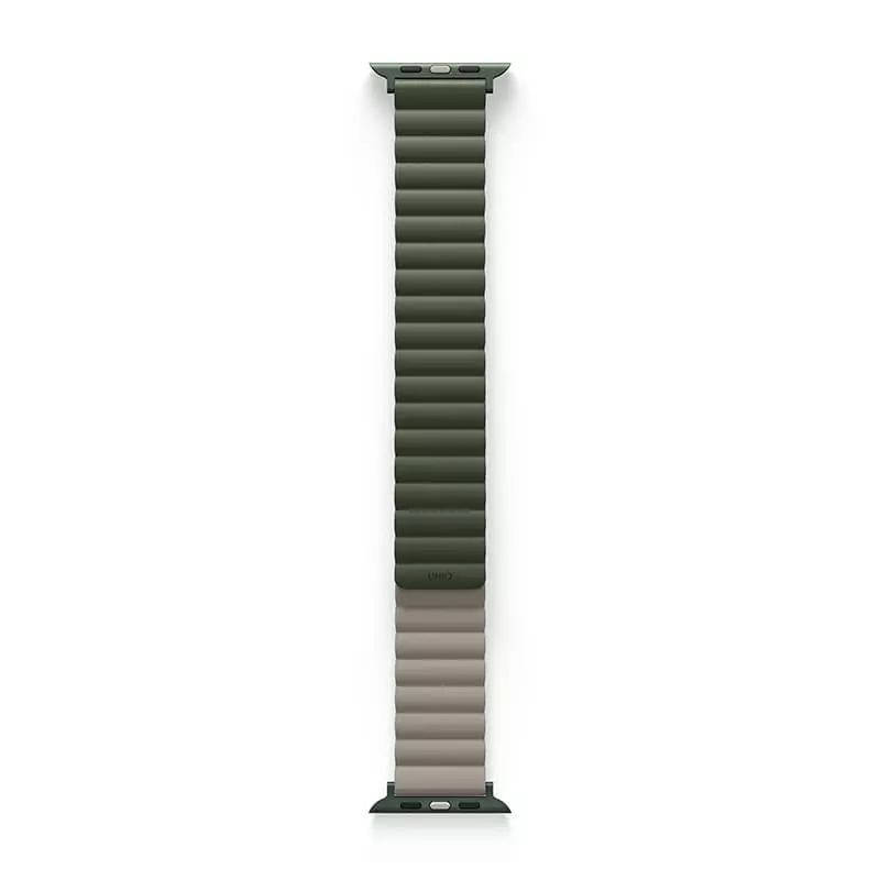 UNIQ Revix Reversible Magnetic Apple Watch Strap for Series 1-10 & SE/SE2  41/40/42mm - Pine (Green/Taupe)