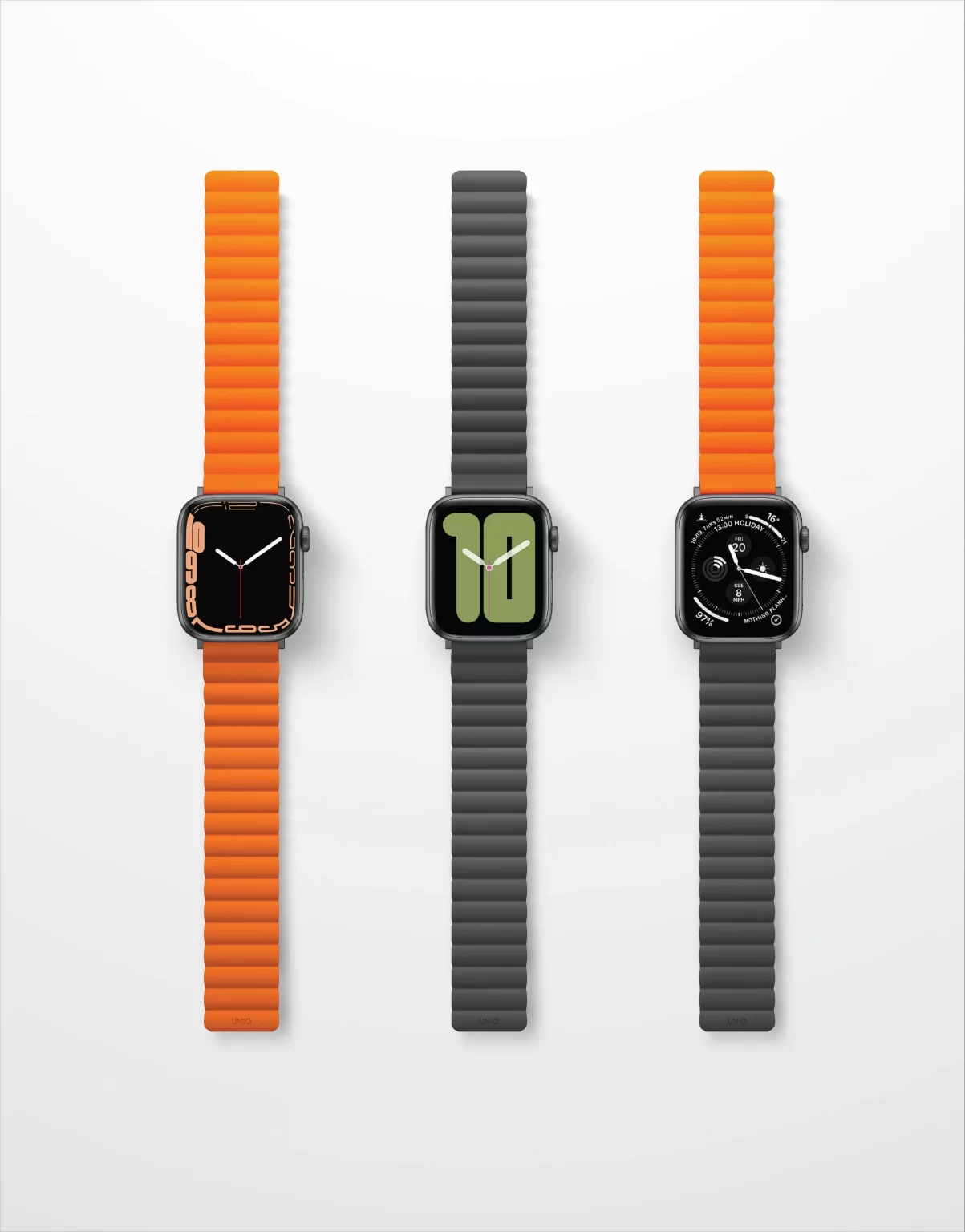 UNIQ REVIX Reversible Magnetic Apple Watch Strap for Series 1-10, SE/SE2 Watch Ultra 49/45/44/46MM &ndash; Artic White (Blue)
