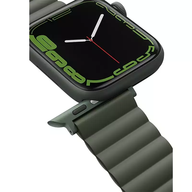 UNIQ Revix Reversible Magnetic Apple Watch Strap for Series 1-10 & SE/SE2  41/40/42mm - Pine (Green/Taupe)
