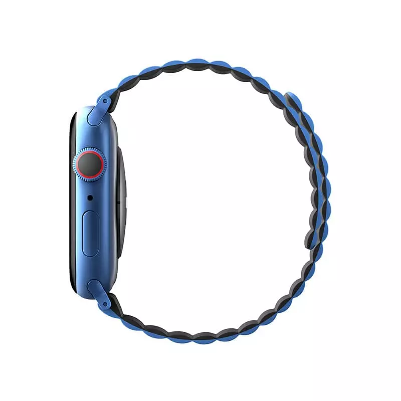 UNIQ Revix Reversible Magnetic Apple Watch Strap Series 1-10, SE/SE2  41/40/42MM - Caspian (Blue/Black)