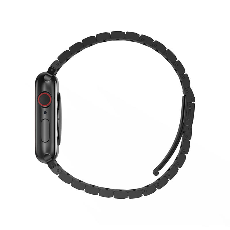 UNIQ STROVA Apple Watch Ultra Steel Link Band Strap 49/45/44/42MM Series 1-10, SE/SE2 & Watch Ultra/2  - Midnight (Black)