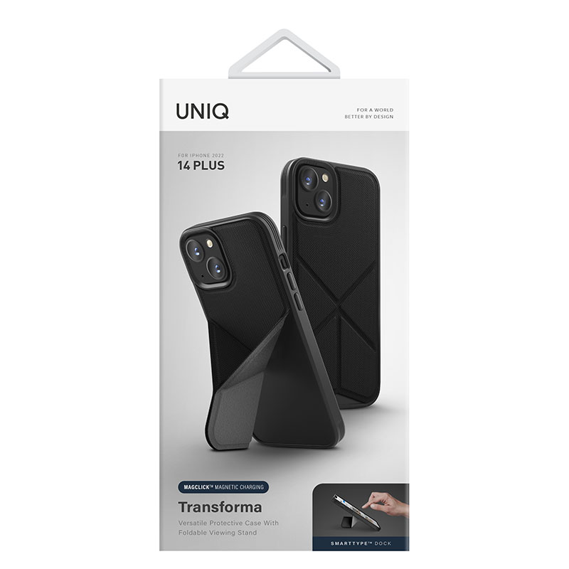 UNIQ Transforma Phone Case Magsafe/MagClick Compatible for iPhone 14 Plus - Ebony (Black)