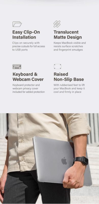 UNIQ CLARO Case for Macbook Air 13" (M2 2022) - Dove (Matte Clear)