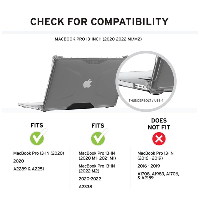 UAG [U] Lucent Series Case For MacBook Pro 13" (2020-2021 M1, 2022 M2) - Black
