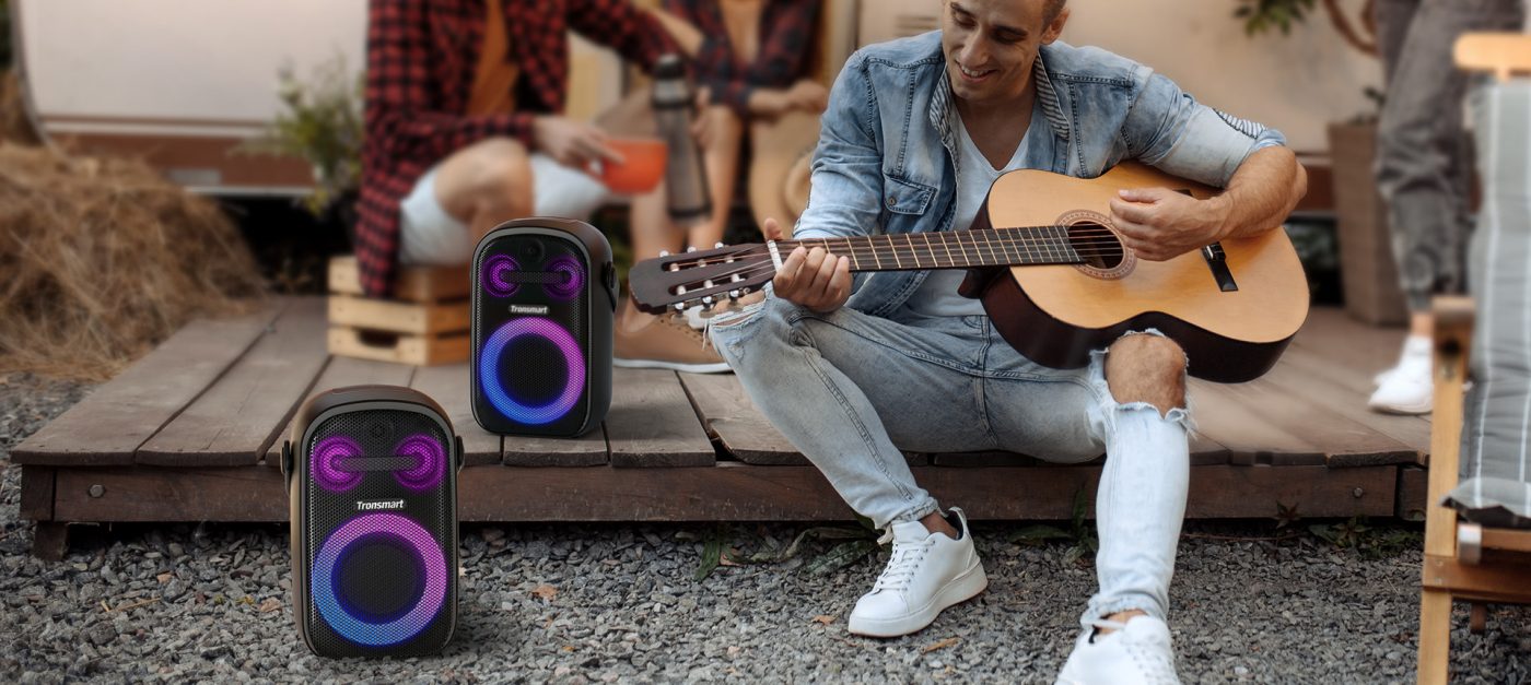Tronsmart Halo 100 Party Portable Speaker, 60W Stereo Sound Bluetooth Speaker, IPX6, 18H Playtime, Custom EQ & Bass, Bluetooth 5.3
