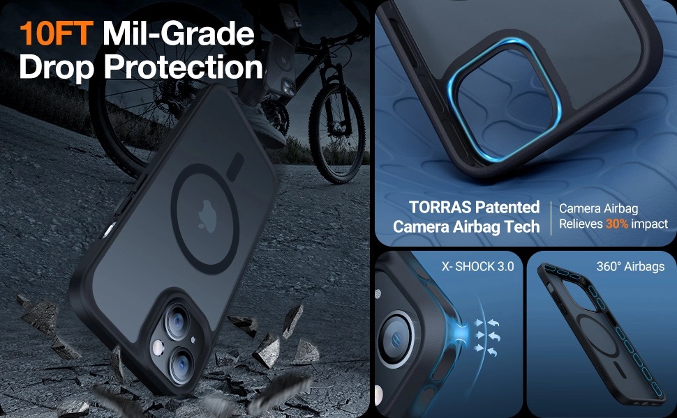 Torras Guardian Magnetic Series Phone Case for iPhone 14 Plus - Black