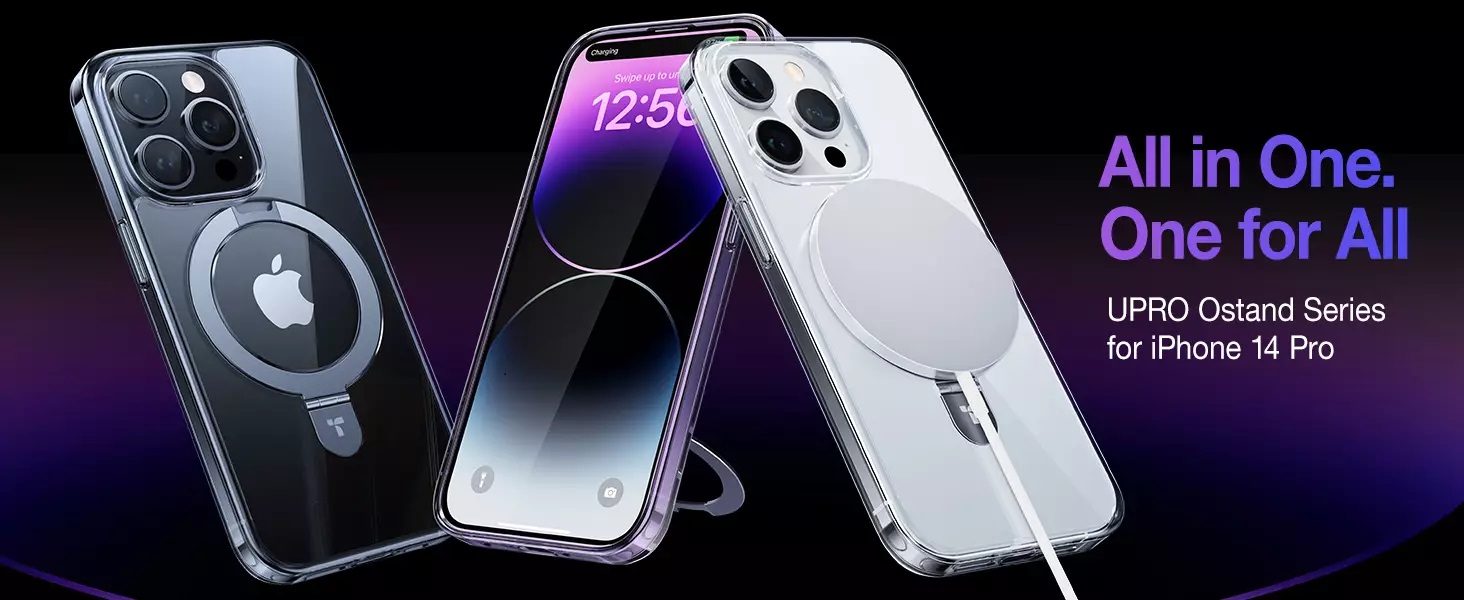 Torras UPRO Ostand Phone Case for iPhone 14 Pro Max - Clear