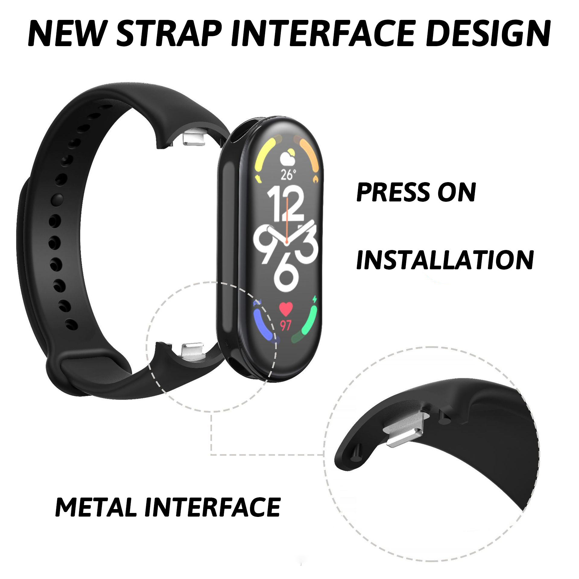 Soft Silicone Replacement Strap for Xiaomi Mi Band 8/9/10