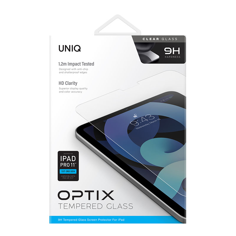 UNIQ Optix Clear Glass Screen Protector for iPad Pro 11"(1-4TH Gen) | iPad Air 10.9