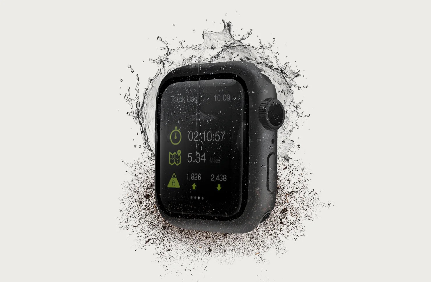 UNIQ Nautic Apple Watch Case with Curved Tempered Glass Screen Protector for Series 7/8/9 45MM - Midnight Black