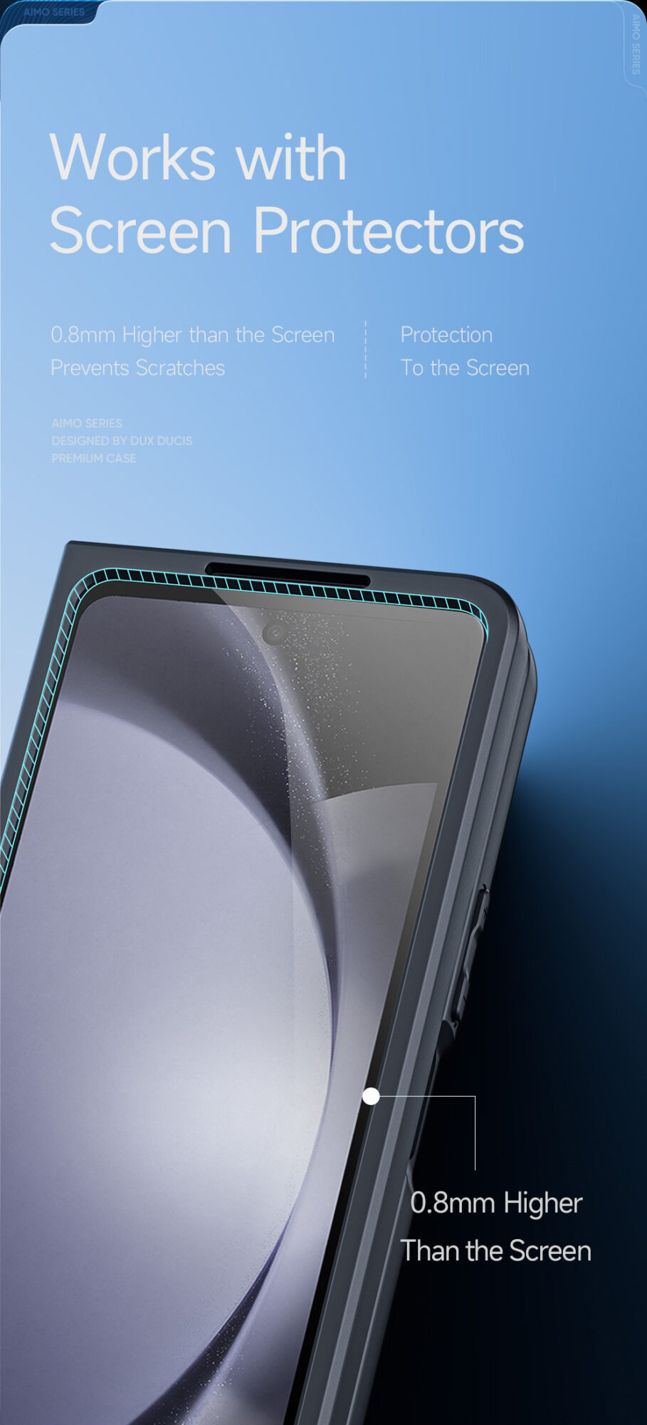 Aimo Series Phone Case for Samsung Galaxy Fold 5 - Transparent Black