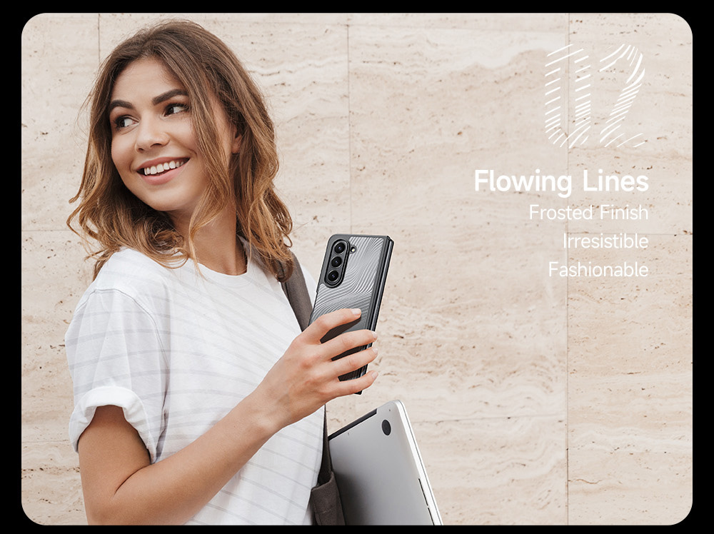 Aimo Series Phone Case for Samsung Galaxy Fold 5 - Transparent Black