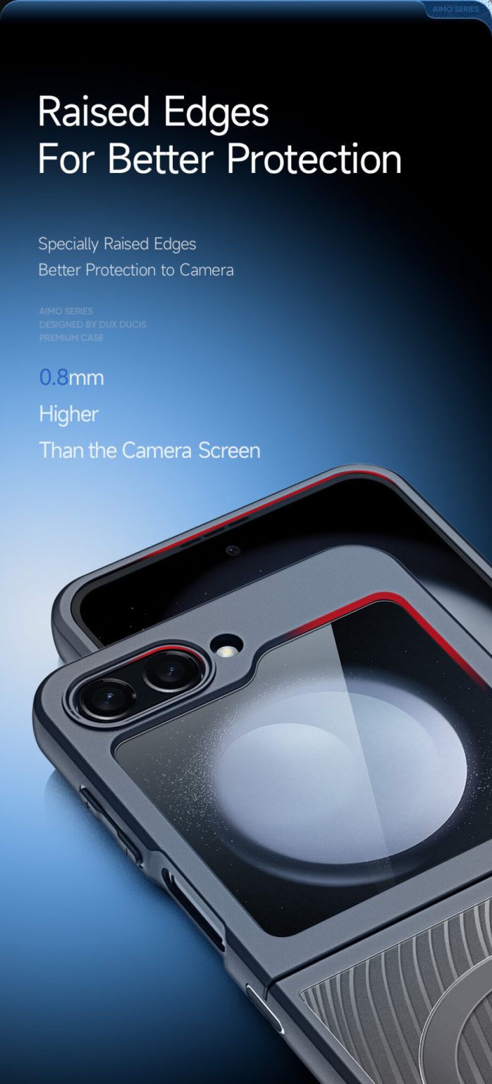 Aimo Mag Series Phone Case for Samsung Galaxy Flip 5 (MagSafe Compatible)- Transparent Black