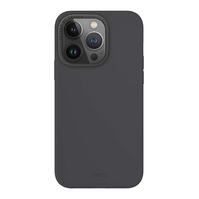 Uniq Lino Hue MagClick MagSafe Compatible Phone Case for iPhone 15 Pro &ndash; Charcoal Grey