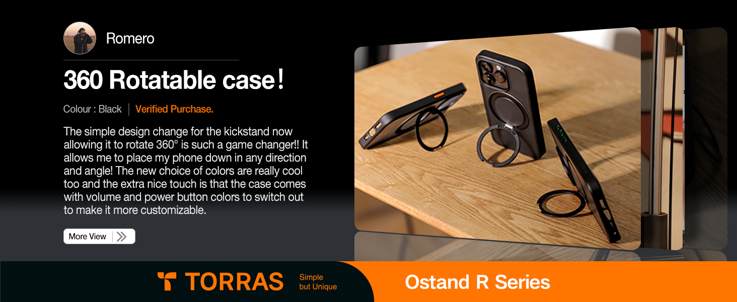 Torras UPRO Ostand Pro Series Magsafe Compatible Phone Case for iPhone 15 Pro Max &ndash; Black