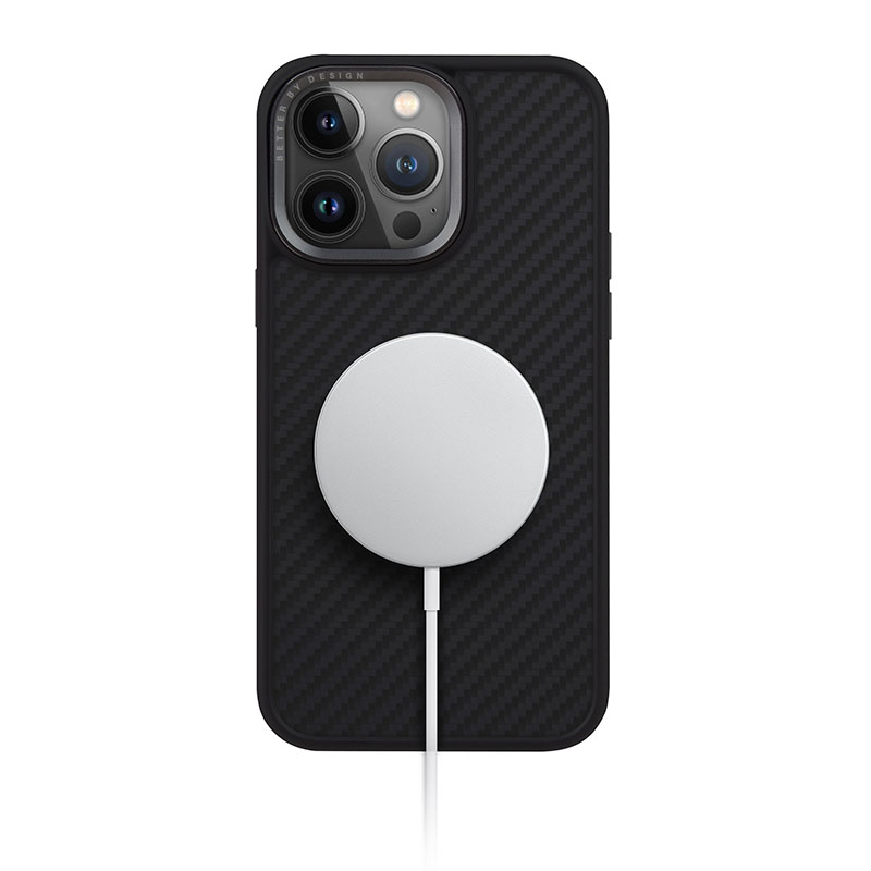 UNIQ Keva Magclick Magsafe Compatible Phone Case for iPhone 15 Pro Max - Carbon (Black)